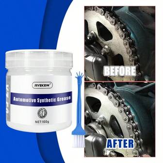 Ryekew Aceite lubricante de grasa sintética para techo solar, teclado, eje de satélite, riel, engranaje, rodamiento, junta tórica y aceite de silicona mecánica con pincel