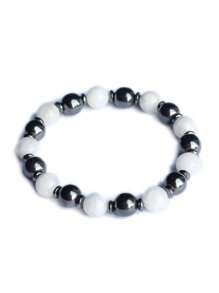 YAUKIA Bracelet de protection contre l'empathie en porcelaine blanche et tourmaline noire de 8 mm, bracelet de protection énergétique en hématite, bracelets de guérison, d'équilibrage, de méditation, de nouveaux départs et de bonne chance pour les hommes et les femmes