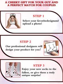 Personalized Funny Face Socks Custom Photo Sock 1 Pair Custom Printed Socks Custom Picture Socks Put Any Face On The Socks Valentine Gift Anniversary Gift Birthday Gift Wedding Gift Mother's Day Gift Father's Day Gift Gift For Mom Dad Gift For Girlfriend Boyfriend Gift For Her Him Best Friend Gift Unique Customized Cozy Socks - White - View 6