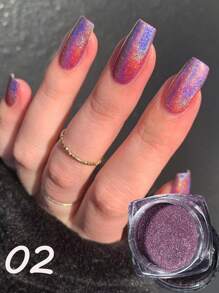 1 cutie holografică Laser Nail Art sclipici pulbere pentru unghii oglindă lustruire crom pigment strălucitor dip pulbere DIY unghii farmece unghii pietre prețioase consumabile unghii
