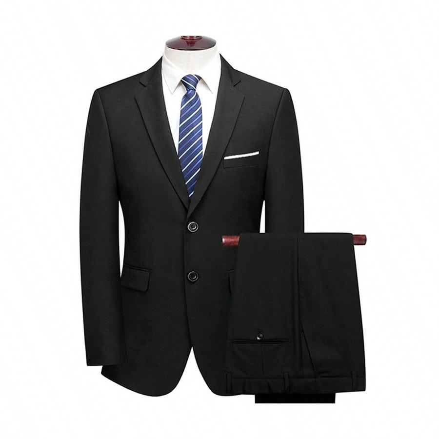 Set de 2 piezas Traje de boda para hombre, chaqueta y pantalones, adecuado para boda, fiesta, reunión