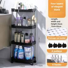 Multi - Layer 360 °   Rotating Storage Cart In ABS - Space - Saving, For Dorms & Kitchen,Bathroom,Non-Slip And Durable