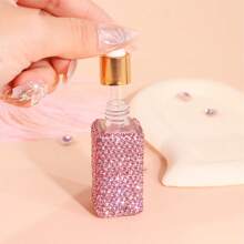 1pc Shiny Essential Oil Dropper Bottle, Mini Glass Bottle, Portable Perfume Bottle, Cosmetic Sample Container, Liquid Perfume Bottle, Dispensing, Refillable, Lightweight And Easy To Carry, For Traveling And Home Organization, Ideal Gift For Holiday Season