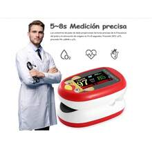 Oxímetro digital recargable que controla simultáneamente la saturación de oxígeno, la frecuencia del pulso y la PI para realizar pruebas y controles diarios Fácil de usar Cómodo de llevar (amarillo, rojo, azul). - Rojo - Ver 3
