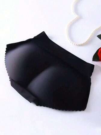 1 Pair Women's Mid - Rise Butt - Lifting Panties Features A Breathable And Low - Rise Design, With Tummy - Control Function And A Fake - Buttocks Design To Enhance The Buttock Lines. It Is A Padded Buttock - Lifter For Body - Shaping, Creating A Peach - Shaped Buttocks Look. There Is No Filling Inside, And It Is Comfortable And Well - Fitting As Underwear.