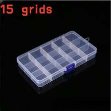 1pc 10/15/24/28/36 Compartment Clear Plastic Organizer Box, Makeup Storage, Bathroom Storage For Earrings, Rings, Jewelry, Nail Art, Tools, Accessories, Decorations. Random Style Gift For Women, Mother's Day Bathroom Decor Fall Decor Makeup Organizer Back To School