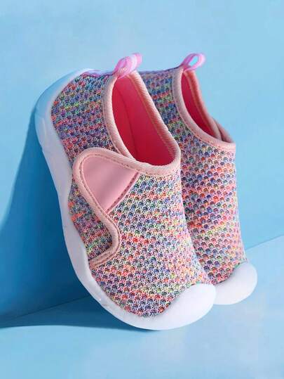 Kids Girls/Boys Anti-Slip Breathable Soft Sole Hook And Loop Design Sports Shoes, Suitable For Indoor, Outdoor, School, Students, Spring/Summer/Autumn