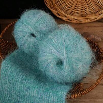 300 g Fil de laine alpaga/mohair épais et coloré, tricot à la main, pull, cardigan, châle de mode pour femmes, 1 set = 6 pelotes = 300 g