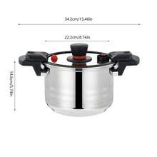 1pc Stainless Steel Pressure Cooker Stainless Steel Cookware With Easy Opening&Closing Lid, Works On All Cooktops - Multicolor - View 7