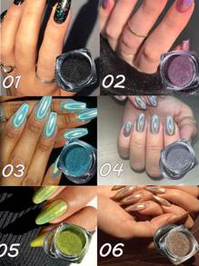 1 cutie holografică Laser Nail Art sclipici pulbere pentru unghii oglindă lustruire crom pigment strălucitor dip pulbere DIY unghii farmece unghii pietre prețioase consumabile unghii