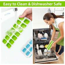1/5Pcs Silicone Ice Cube Molds With Stainless Steel Ice Clip, Easy Release And Flexible, 14 Cavities 4 Mixed Colors With Spill-Proof Removable Lids, Stackable With Lid, Kitchen Accessories, Small Kitchen Utensils