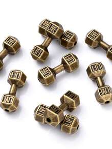 10pcs 8x20mm Antique Dumbbell Beads Alloy Barbell Spacer Beads For Jewelry Making Bracelet Necklace Diy Craft Accessories