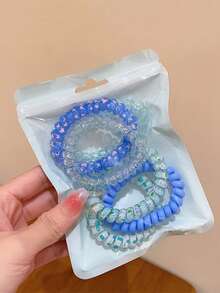 Set de 6 piezas, Cuerda de pelo elástica de espiral de colores cambiantes de verano para niñas, cuerda de pelo elástica de bola, banda de goma, accesorio para el cabello, empaque portátil de fácil almacenamiento, adecuado para todo tipo de peinados, divertido accesorio de cabello en espiral para el cabello diario, coletero, accesorios para el cabello, ligas para el cabello, cuerdas para el cabello, sujetadores de coleta, accesorios para la cabeza, gimnasio, deporte, atuendo para correr - Multicolor - Ver 15