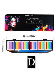 6 Colors Water-Soluble Face Body Painting+1 Paintbrush, Christmas Stage Makeup Funny Body Painting Easy To Clean And Does Not Fade,Children Can Use,Halloween Oil Painting, Party Face Painting, Stage Makeup Color Paint, Clown Oil Painting, Party Makeup Painting - Multicolor - View 14