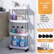 Multi - Layer 360 °   Rotating Storage Cart In ABS - Space - Saving, For Dorms & Kitchen,Bathroom,Non-Slip And Durable
