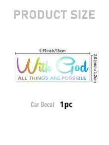 SUPSTICKER 1 件彩色渐变“只要有信念，一切皆有可能”汽车贴纸贴花，自粘式 PVC 贴纸，带有励志名言，适用于卡车、汽车和笔记本电脑，5.91 * 2.05 英寸贴纸个性化贴纸 - 彩色 - 查看 4