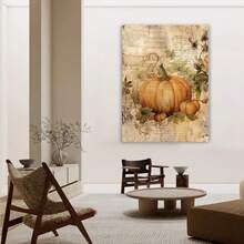Room Decor 1PC Framed Vintage Fall Wall Art Poster Prints Fall Wall Decor, Farmhouse Pumpkin Decor Artwork Prints Posters Wall Decor, Fall Pumpkin Decorations For Home Bedroom Kitchen - Framed - View 3