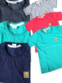 Kit com 5 Camisas Infantil Básica Lisa 2 a 14 anos - Multicolorido - Visão 3