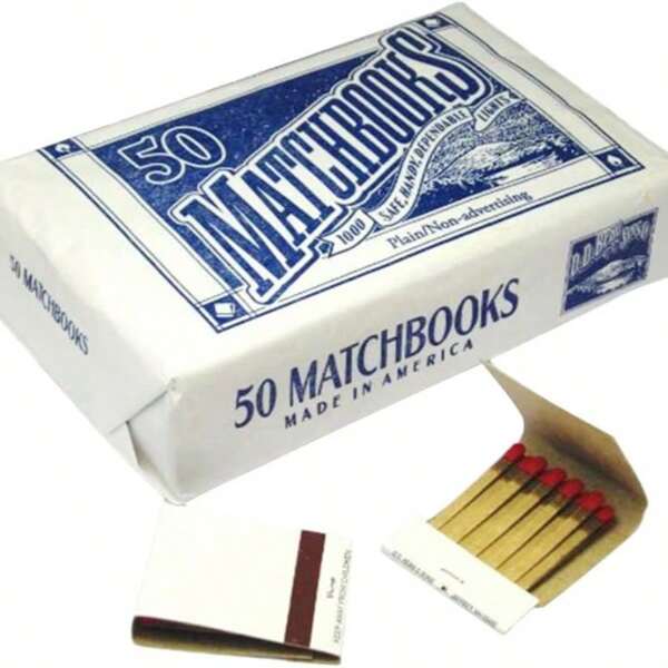 D.D. Bean & Sons 50 Plain White Matches Matchbooks For Wedding Birthday Wholesale Made In America