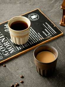 1件240毫升极简复古陶瓷咖啡杯创意手冲咖啡杯粗犷质感拿铁艺术杯家用早餐牛奶杯办公室下午茶杯