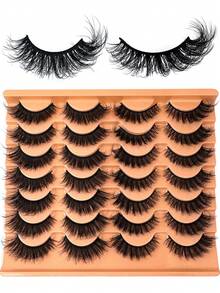 14 Pairs Of Luxury 3D Mink Eyelashes - Fluffy, Lively, Natural Appearance | DD Curl, Cat Eye Effect | 10-18mm Long Dramatic Strip Lashes | Natural Makeup Enhanced Lash, Suitable For Beginners And Reusable - Cat Eye Lashes - View 2