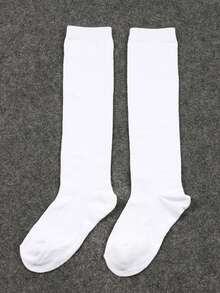 1 Paar Kinder Einfarbige gestrickte Kniestrümpfe, Mädchen Überknie lange Socken, Kinder Sportstrümpfe, Lässig & vielseitig einsetzbare Sportstrümpfe, geeignet für Jungen und Mädchen für den täglichen Gebrauch - Verschiedenfarbig - Übersicht 14