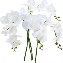2/4/6 piezas Flor de orquídea Phalaenopsis artificial para decoración del hogar