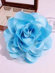 20 厘米夸张复古优雅双层雪纺面料花朵胸针，晚礼服、西装、主持人礼服装饰配件衣服包饰学校办公室配件衬衫夹克首饰圣诞节万圣节衣服别针有趣可爱的教师礼物