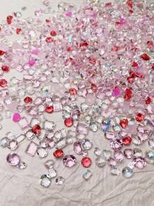 Accessori per unghie, forniture per unghie, charms per unghie stile Y2K, rosa e colorati, decorazione unghie a tema sirena, strass trasparenti, trapano per unghie trasparente per fai da te, 30/50/100 pezzi di punte di unghie con diamanti multicolore in confezione mista