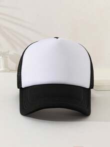 1 chiếc mũ lưỡi trai bóng chày lưới xốp trơn unisex, mũ chống nắng vui nhộn dùng hàng ngày, hoạt động ngoài trời, du lịch, đi bộ đường dài, bãi biển - màu đen - Xem 11