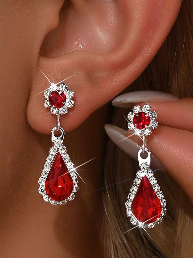 No.267 ドロップビーズとラインストーンのピアス ハンドメイド No.267 ドロップビーズとラインストーンのピアス ハンドメイド