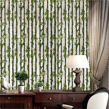 Self-Adhesive PVC Green Vertical Stripe Wallpaper - Easy To Apply, Waterproof, Stain-Resistant, Removable For Kitchen, Bedroom, Bathroom - Suitable For Home And Commercial DIY Decor - White - View 4