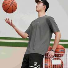 XTEP Polo Camiseta de entrenamiento de manga corta con cuello para hombre, de verano, para fitness y deportes 876229010004