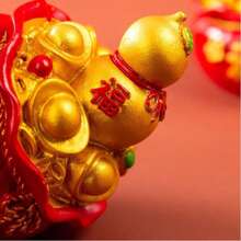 1pc Resin Fortune Bag Money Bag Figurine, New Year Decoration For Home Table Desktop