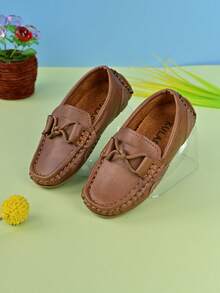 1 par de zapatos escolares para niños de suela de goma sólida, transpirables, suaves y antideslizantes - Marrón - Ver 6