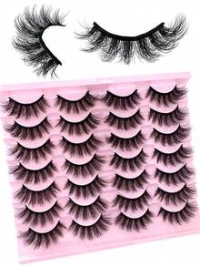 14 Pairs Luxury 3D Faux Mink Lashes - Thick, Fluffy, Elegant D-Curl False Eyelashes, Natural Look, Fluffy And Dramatic Cat-Eye Lashes, Suitable For Bold Eye Makeup, Reusable, Perfect For Beginners, Great For Daily And Party/Holiday Use - Bulu Mata Alami - View 8