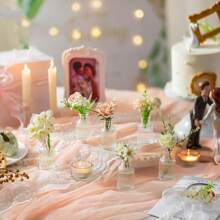 Set de vaze 1/6/12 piese, vază de sticlă pentru decorarea centrului, vază mică, vază modernă cu dungi transparente, vază vintage pentru decorarea mesei, petrecerea de nuntă și decorarea casei.