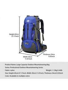 Balo đi bộ đường dài ngoài trời dung tích lớn dành cho nam, du lịch cắm trại, đi bộ đường dài, tốt nghiệp - Nhiều màu - Xem 11