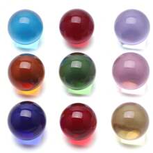 1pc 30mm Seamless Colored Glass Ball Decor, Countertop Ornament