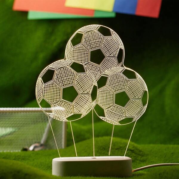 1 Stück USB betriebenes kreatives Fußball-förmiges Nachtlicht, Heimdekoration für Wohnzimmer, Schlafzimmer, Geburtstagsgeschenk, Urlaubsgeschenk