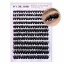 MEM 12 Rows/240pcs 80D Fluffy Lash Cluster Set, Thick Cluster Eyelash Extensions, Individual Lashes, Faux Mink Lash Clusters, D Curl 10mm-20mm Eyelash Extensions, Voluminous Lash Extensions - D - 查看 10