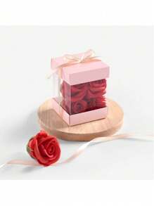 10PCS Square Transparent Gift Boxes With Ribbons, Small Empty Party Gift Boxes, Candy Biscuits, Paper Cups, Cake, Jewelry Boxes, Wedding Gifts, Love Gifts, Birthday Parties Summer Necessity For Women Storage Organizer Gift Travel
