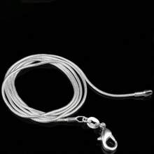 1MM 925 Sterling Silver Chain Fashion Sliver Necklace High Quality Snake Chain For Men And Women