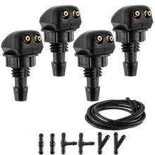 带直杆的挡风玻璃清洗喷嘴，汽车前挡风玻璃清洗喷嘴，带液体软管的雨刮器喷嘴套件，耐用可调节的自动雨刮器喷嘴喷雾器，通用汽车配件，适用于大多数汽车、SUV、卡车，也是各种节日的理想礼物 - 彩色 - 查看 9