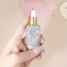 1pc Shiny Essential Oil Dropper Bottle, Mini Glass Bottle, Portable Perfume Bottle, Cosmetic Sample Container, Liquid Perfume Bottle, Dispensing, Refillable, Lightweight And Easy To Carry, For Traveling And Home Organization, Ideal Gift For Holiday Season