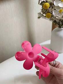 1pc Rose Pink Five-Petals Flower Hair Clip, Suitable For Everyday Wear Hair Claws Claw Clips Hair Clips Hair Jaw Clip Hair Clamps Hair Clutch Hair Catcher Clip