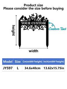 1pc Customizable Garden Sign With Post - Personalized House Number And Address Plaque, Fence, Yard, Lawn Art Decor, Weatherproof Metal Outdoor House Number Plate, Suitable For Yard, Garden, Birthday, Anniversary, Father's Day, Mother's Day, Thanksgiving, Wedding, Ideal Gift For Family And Friends - Multicolor - View 24