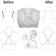 4 peças/Conjunto Fivela Invisível com Formato de Coração, Anti Deslizante, para Sutiã e Alça de Sutiã, Resfriamento de Verão, Praia, Viagem