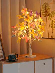 1 件 24LED 彩色蝴蝶桦木灯串，装饰艺术灯，电池（无电池）和 USB 双供电模式，适用于节日、浪漫婚礼、卧室、客厅和派对装饰