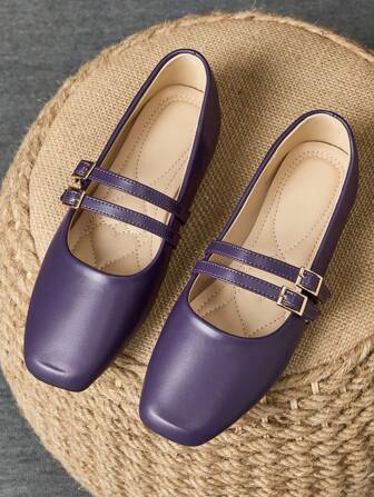 WHDXY 女士时尚法式方头平底鞋，仙女休闲一脚蹬乐福鞋，完美搭配牛仔裤和办公室服装